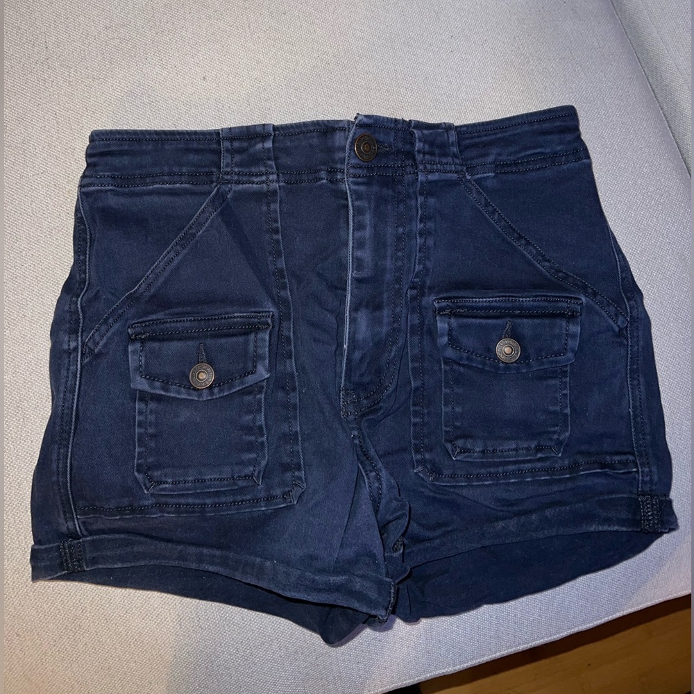 Navy Denim High Waisted Abercrombie & Fitch Shorts Size 26